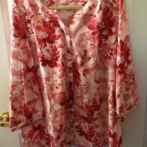 Button front blouse, size 2X, 3/4 sleeve